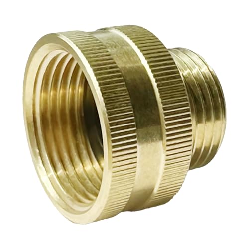 YOUHO Garden Hose Adapter Connector Heavy-Duty, Solid Brass Fittings Female to Male Adapter, 1 NPT Female Hose Thread x 3/4 GHT Male Hose Thread(1 Pack by YOUHO - Used condition - US$9.99