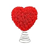 Valentinstag-Baumspitze – herzförmige Rosen-Ornament-Dekoration, stilvolles Romantisches Feier-Accessoire, wiederverwendbares festliches Ausstellungsstück, moderner Liebesthema- | Wand-Weihnacht