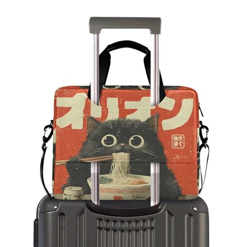 Bolso tipo maletín para laptop con patrón de gato japonés miniatura 4