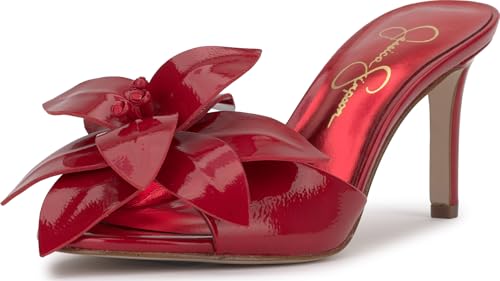 Jessica Simpson Percia Flower Heeled Sandal, Red Muse, 8