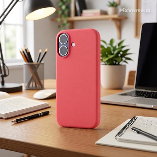 Image of TEKNE Silicone Back Case Cover Compatible with MagSafe for iPhone 17 | Soft-Touch Grip with Microfiber Lining | Raised Camera & Screen Protection | Slim Fit Case (Pink)