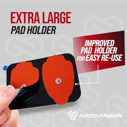 Reusable Electrode Pads for TENS EMS Unit, 10 Replacement Premium Pads and 1 Plastic Holder