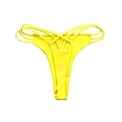 Fossen Brasileno Bikini Tangas Mujer Playa Traje de baño Bikinis Bottoms (M, Amarillo)