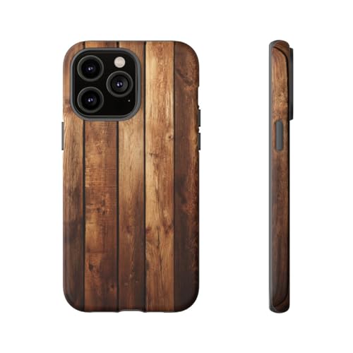 Coque bois rustique iPhone 14 Pro Max rigide mate marron pour style nature