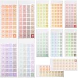 BESTonZON 12枚 四季色万年カレンダー日付ステッカー 自己粘着式ノート用タブシール ブックアクセサリー 学習 仕事に便利な月別インデックス