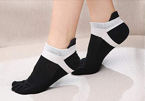 Image of Men Toe Socks No Show Low Cut Athletic Wicking Cotton 5 Finger Split Toe 6 Pack