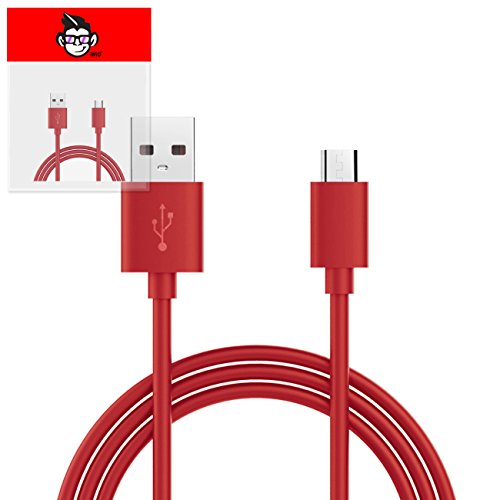 Image of IWIO Red THIN USB 2.0 Micro USB to USB 2.0 SYNC & CHARGE Charging Tangle Proof Cable (1 Meter) compatible with BlackBerry Q5
