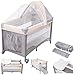 Moby-System - Lettino 2 in 1 per neonati | Lettino Pieghevole con Materasso a due livelli - alto 0–6 mesi (15 kg), basso 6–36 mesi (25 kg) lettino da viaggio con zanzariera & borsa per il trasporto