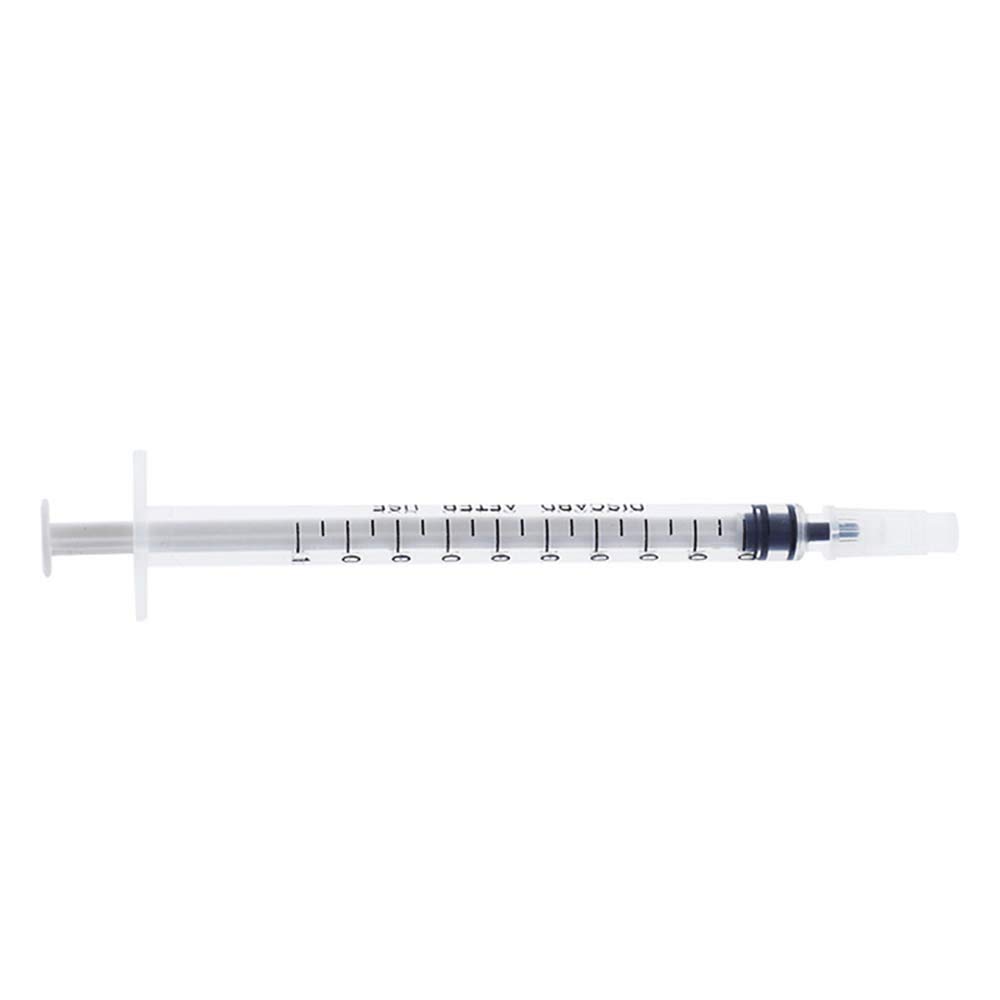 Dosierkegel, 1 cc, 1 ml, Kunststoff, mit Deckel, transparent, 100 Stück