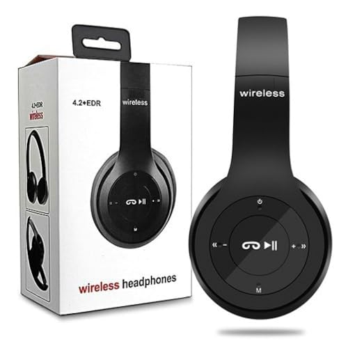 Image of Wireless Bluetooth Headphones 4.2 Over-Ear Foldable Design Built-in Controls & Mic Stereo Sound Headset (Multicolor)
