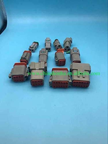 Davitu Cables, Adapters & Sockets - 10 sets Kit Deutsch DT 2/3/4/6/8/12 Pin Waterproof Electrical Wire Connector plug Kit 22-16AWG Engine/Gearbox waterproof electri - (Color Name: 10 sets)