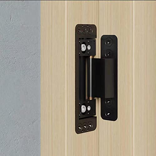 MENGSHI Ultra-Thin Hidden Door Hinges Invisible Hinge for Secret Door Heavy Duty Conceal Hinges Adjustable Butt Hinge (Black)