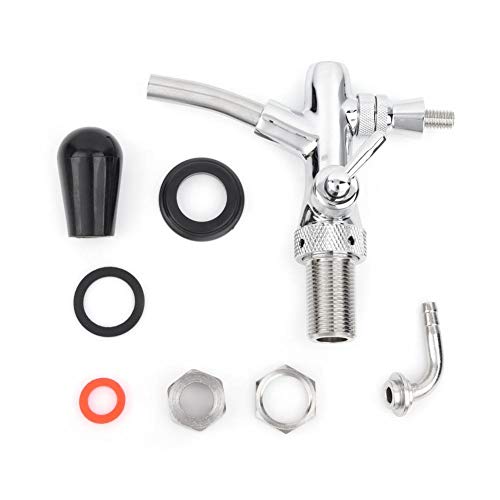 DEWIN Einstellbare Zapfhahn, Bierhahn Beer Keg Hahn Edelstahl G5/8 Adjustable Bier Hahn Entwurf Shank für Hausbar Silber