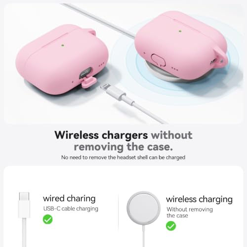 Image of Ljusmicker for AirPods Pro 3 Case 2025 with Cleaner Kit,Soft Silicone Protective Cover for Apple AirPods Pro 3rd Generation Cases for Women Men,for AirPod Pro 3 Cover with Keychain-Light Pink