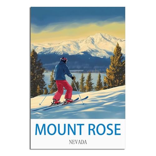 Poster Mount Rose Nevada vintage 60 x 90 cm ideal pour creer un coin bureau inspirant