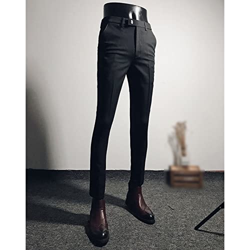 Men's Solid Color Tapered Leg Pant Lightweight Slim Fit Casual Suit Pants Stylish Summer Business Wedding Trousers2