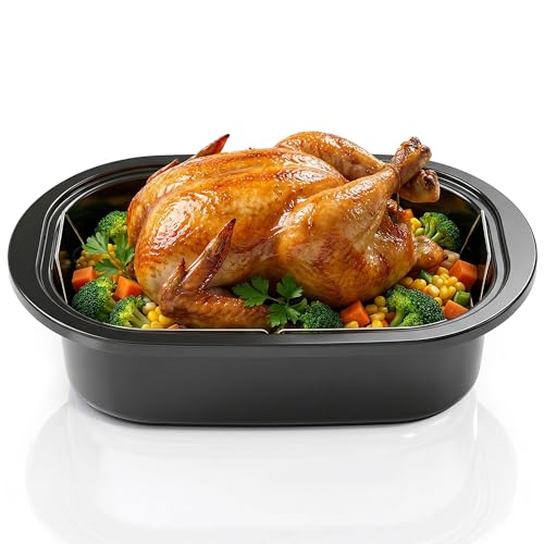 Image of Sunvivi 18QT Roasting Pan, Turkey Roasting Pan Replacement for Sunvivi Electric Roaster Oven, Large Non-Stick Roasting Pan for Making Soup, Sauce, Pet Food, Even Heating Dishwasher Safe