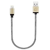iPhone Charger, MFI Apple Certified Cambond 1ft Element Series 8 pin USB Sync Lightning Cable iPhone 8 / 7 / 7 Plus / 6s / 6s Plus / 6 / 6 Plus / 5s / 5c / 5 Charger Cord ( Metal Gold / 0.3 M )