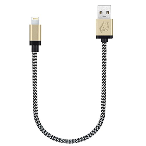 iPhone Charger, MFI Apple Certified Cambond 1ft Element Series 8 pin USB Sync Lightning Cable iPhone 8/7 / 7 Plus / 6s / 6s Plus / 6/6 Plus / 5s / 5c / 5 Charger Cord (Metal Gold / 0.3 M)