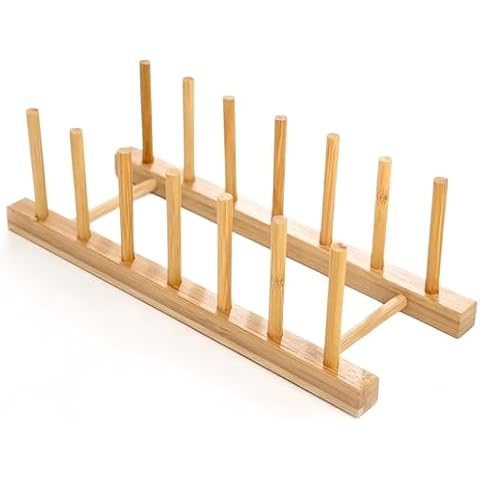 Bamboo Dish Drying Rack, Plate Rack Holder, Kitchen Organizer for Dish/Cup/Plate/Book/CD... Cover