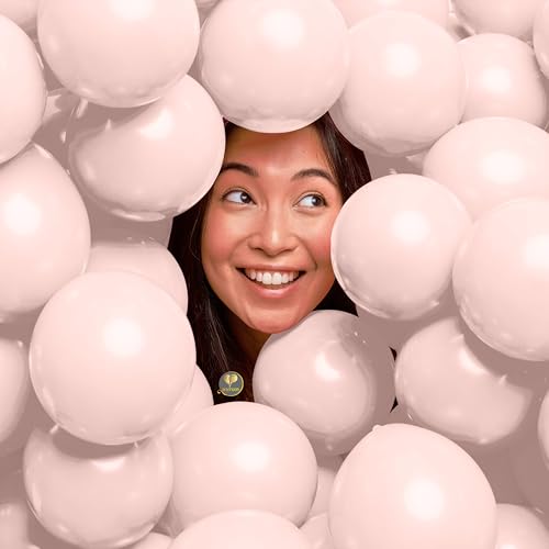 Image of AFTERLOON Biodegradable Natural Rubber Latex Mini Balloons 50 pcs Pastel Pink 5 Inch, Plastic-Free Alternative Matte Color Durable Thickened Extra Strong Helium Float, Garland Wedding Decor