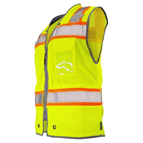 Image of DOME75 OMNI Series OV6123 Class 2 HiVis Contrast Heavy Duty Surveyors Vest with ProPocket