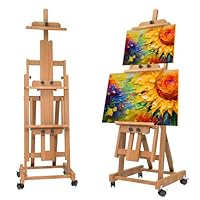 H-Frame Multifunctional Easel, Foldable & Adjustable (Vertical to Horizontal), Holds Two Canvases (Up to 77 Inches), Professional H-Frame Art Easel for Adults