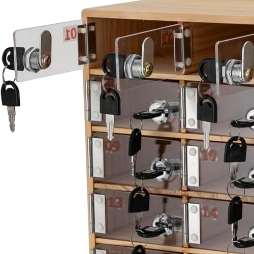 Armadietto per telefono in legno con serratura, 40 scomparti, per aula e ufficio, elegante dispositivo di archiviazione per scuole, spazi di lavoro e aziende