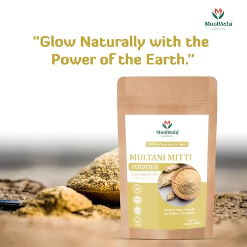 Image of Pure & Natural Herbal Multani Mitti for Face, Skin Whitening, Face mask and Facial, Skin Care, and Glowing Dry Skin, 100gm