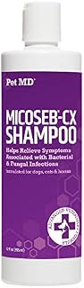 Pet MD Micoseb-CX Medicated Shampoo for Dogs, Cats with Miconazole, Chlorhexidine for Fungal