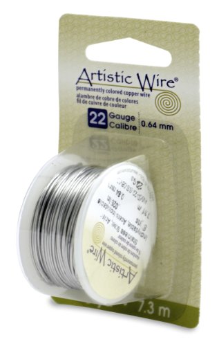 Artistic Wire Beadalon, 22 Gauge, Stainless, 8 yd (7.3 m) Craft Wire, Shiny Steel