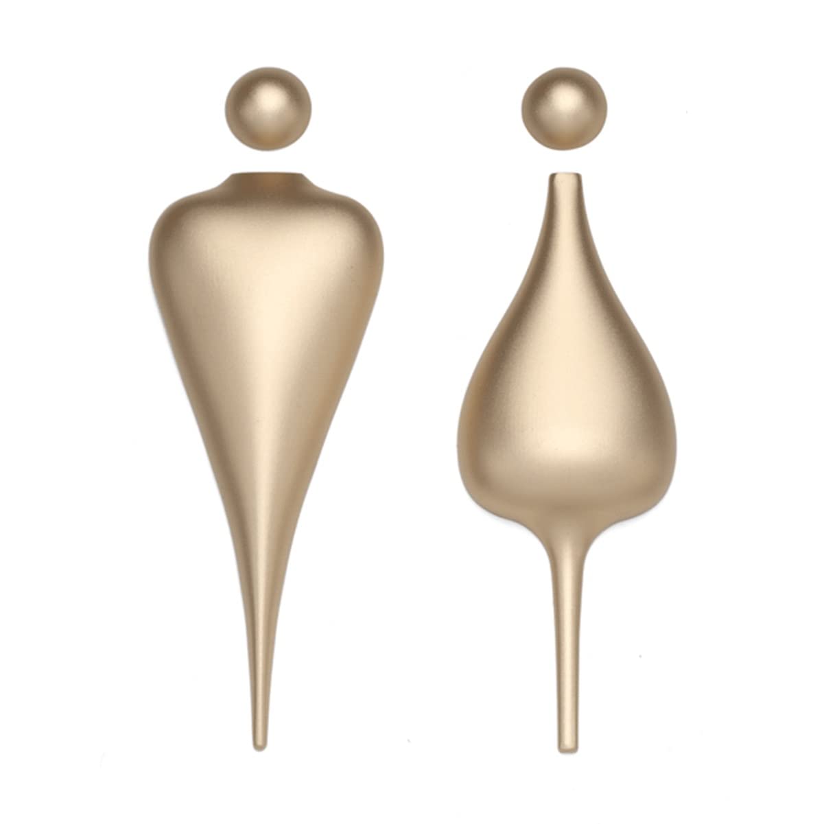 Letreros de aluminio for inodoro de aviación, conjunto de figuras for hombres y mujeres, dorado y negro, 18x6cm, 2 uds.(Gold)