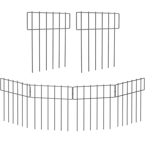 Clôture de barrière en métal pour animaux : lot de 25 panneaux de jardin extérieurs sans creuser