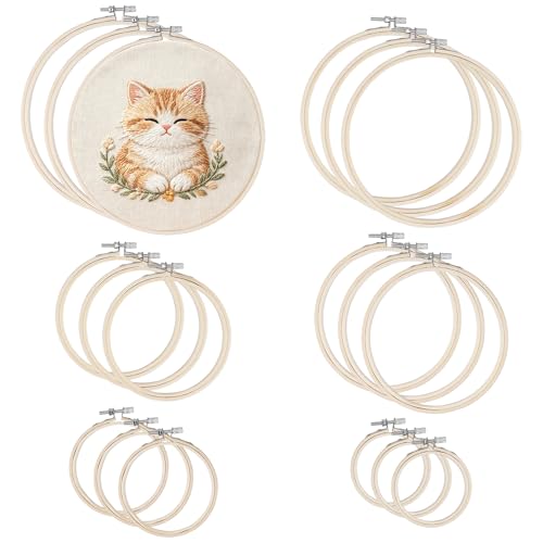 Cercles à broder en bambou avec vis de serrage ajustables pour un maintien ferme des toiles