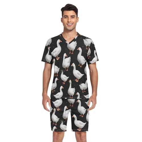 Goose Men’s Pajama Sets 2 Piece Short Sleeve Sleepwear with Printed Design4