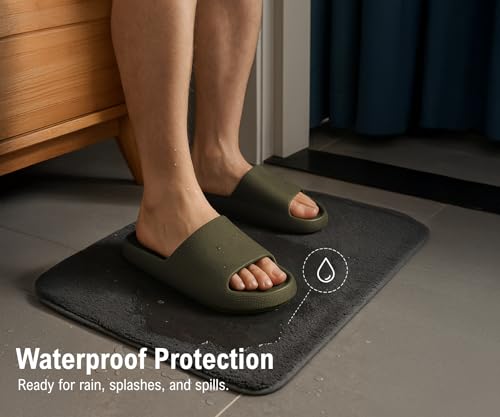 Image of Kraasa Cloudfoam Pillow Slippers for Men Non Slip Quick Drying Shower Slides Bathroom Sandals | Ultra Cushion | Thick Sole