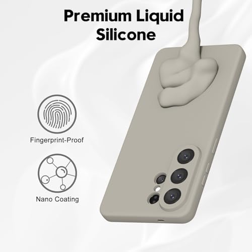Image of DIZORO Microfiber Candy Case Compatible with Samsung S26 Ultra 5g Smooth Touch Cushion Liquid Soft Silicone Gel Rubber Phone Cases Non-Slip Full Body Protective Shockproof Back Cover (Titanium)