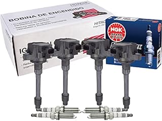 Hitachi 4 Ignition Coils & NGK 4 Iridium IX Spark Plugs Kit For Honda Civic 2.0 Fit 1.5 L4