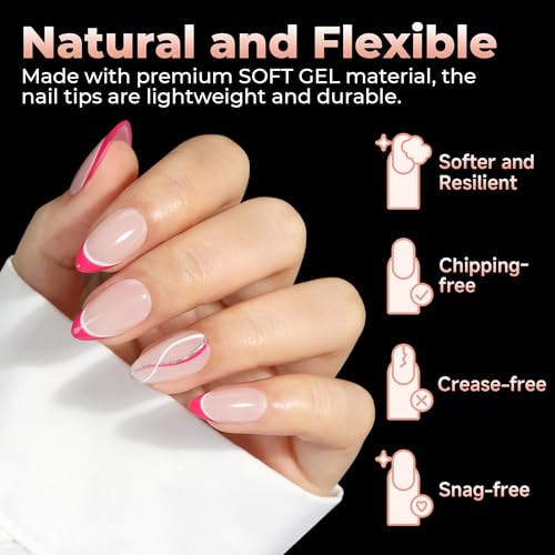 Image of UNA GELLA Short Almond Gel Nail Tips Half Matte Full Cover 120pcs | Almond Shape Nail Tips, Soft Gel, Strong, Long Lasting, Clear Acrylic False Nails, DIY Nail Art Salon, 12 Sizes for Women