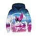 SAYM Unisex Simulation Printing Galaxy Pocket Hooded Sweatshirt Alpaca L