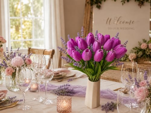 Image of Mandy's 20pcs Artificial Lavender Tulips