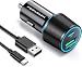 Updated Version USB C Car Charger, Total 36W Dual Type C PD Car Charger with 18W Power Delivery & Quick Charge 3.0 for iPhone 11/11 Pro/11 Pro MAX/XS/XR/X/8, iPad Pro/Air/Mini, Galaxy Series and More