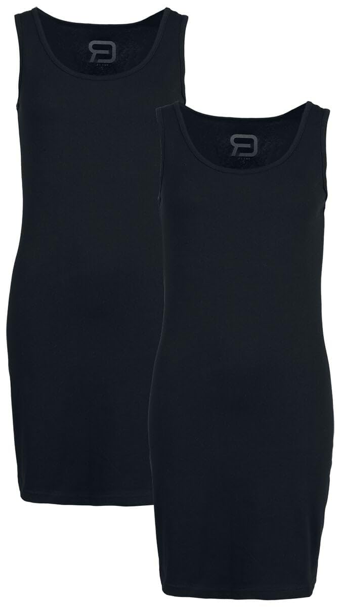 RED by EMP Damen schwarzes kurzes Kleid mit Rundhalsausschnitt