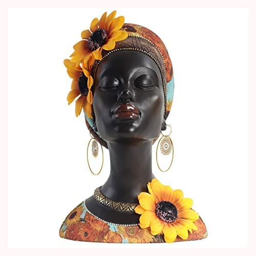 絵画　彫刻？　インテリア　エジプト？アフリカ系？　女性像　美術品　芸術 Amazon.co.jp: アフリカの部族の黒人女性の頭像クリエイティブアフリカ