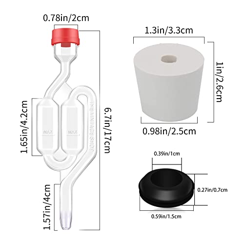 Airlocks For Fermenting, Brewing Supplies, Super Transparent Upgraded Version Of 5 Fermentation Airlock, 5#6 Stoppers And 20 Airlock Grommets, Used For Brewing Wine, Beer, Sauerkraut, Pickles, Etc #TOP2