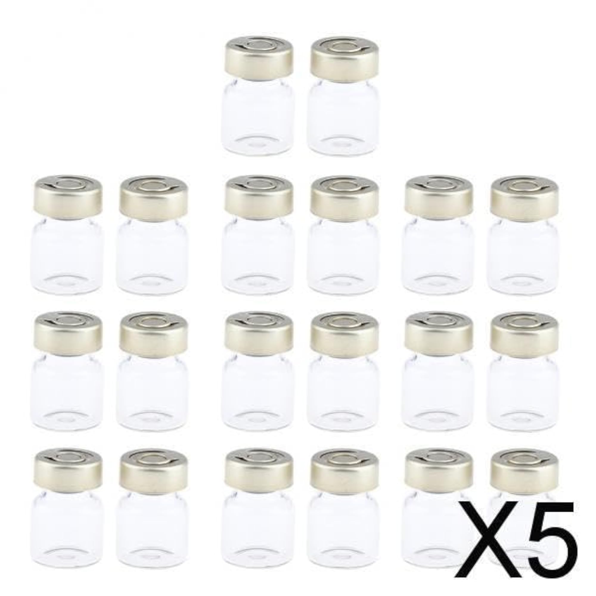 5x20Pcs Empty Glass Vials Bottles Liquid Containers 3ml