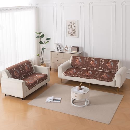 Image of HOKIPO HeavenHue Sofa Cover 5 Seater Panel Set 3+2, Nritya Echo