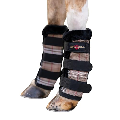 Image of Kensington Protective Products Horse Fly Boots - Fleece Trimmed - Stay-Up Technology - Protection from Insect Bites and UV Rays - Sold in Pairs (2 Boots)