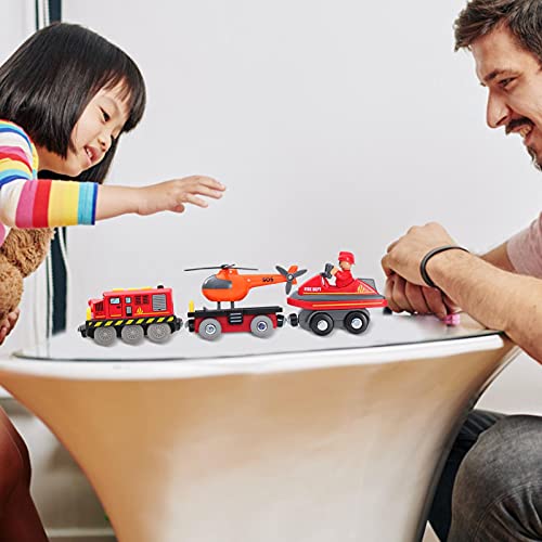 Hearthxy Spoorweg Elektrische locomotief, met hoge snelheid, speelgoed, magnetisch trekspeelgoed, compatibel met houten… - Image 5