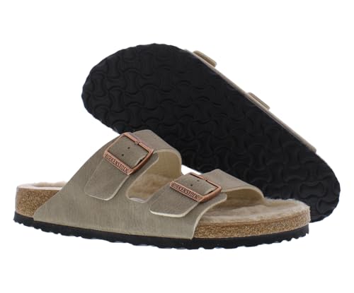 Image of Birkenstock Arizona Unisex Shoes Size 10, Color: Desert Dust /Gray Taupe /Beige
